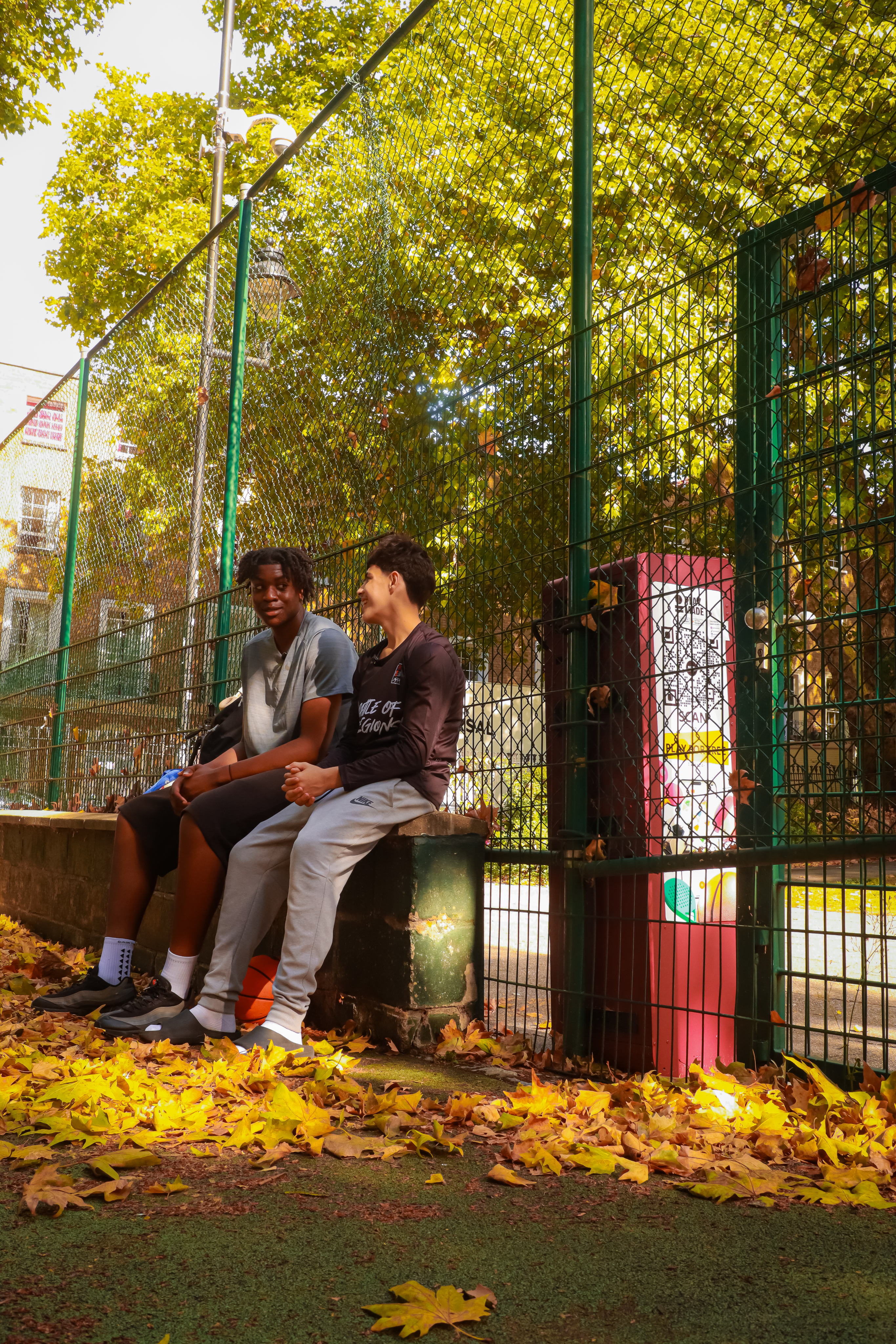 Tennis and frisbee action at Play Made court
